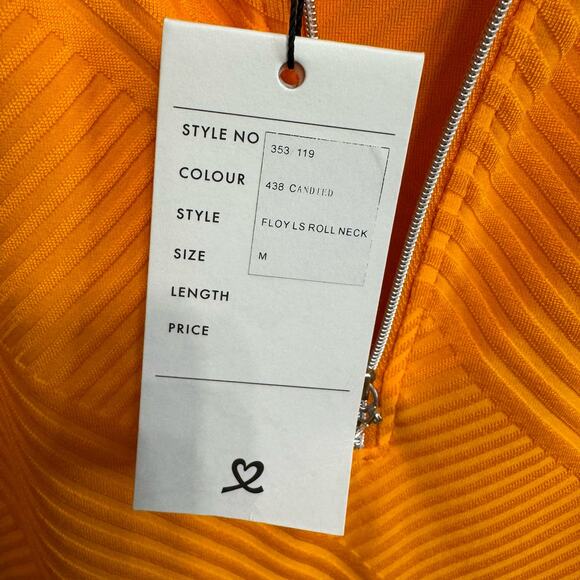 Daily Sports Floy Candied Long Sleeve Roll Neck 1/4 Zip Golf Top Orange Medium - Picture 11 of 12